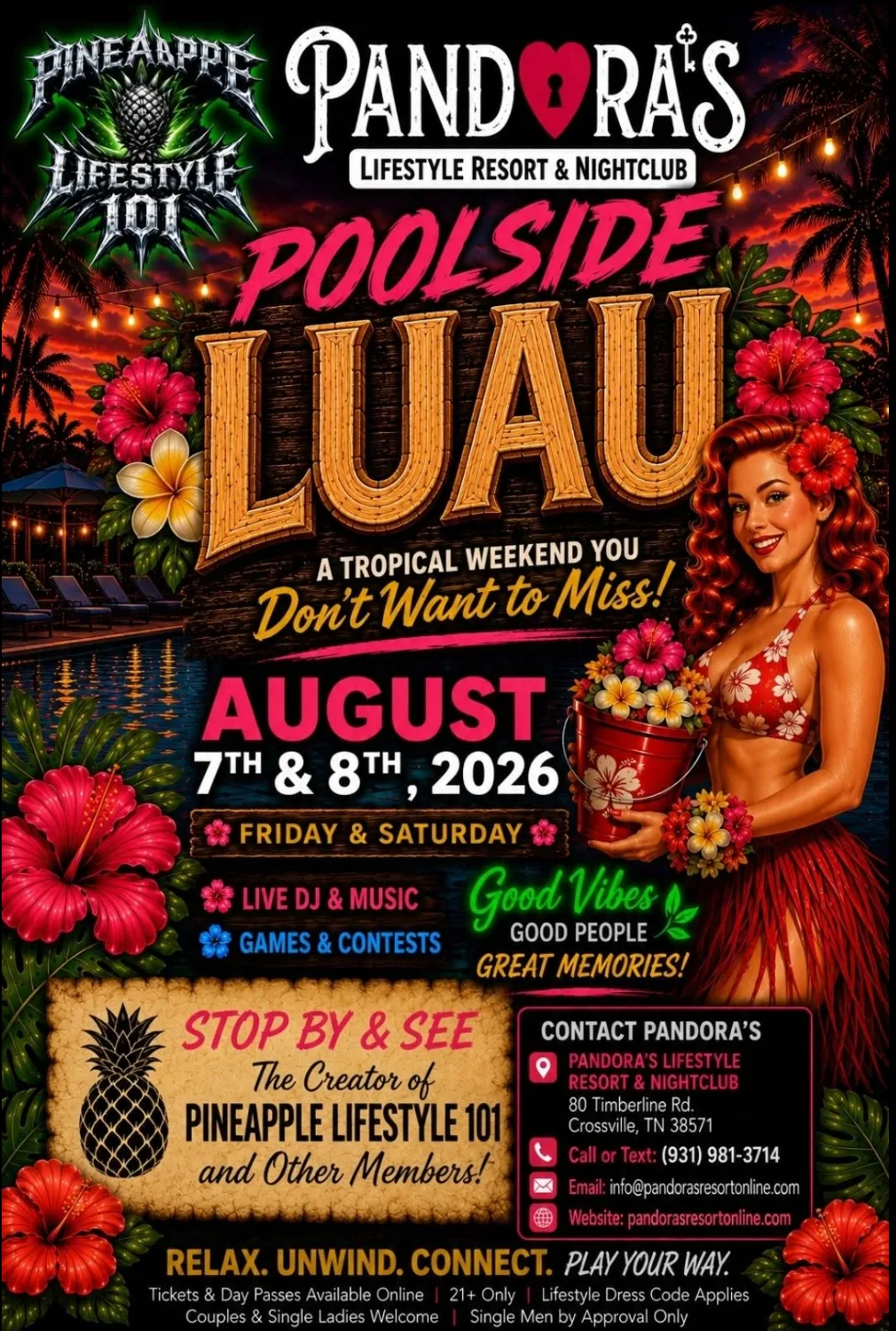 Pandora's Poolside Luau Featuring Pineapple Lifestyle 101